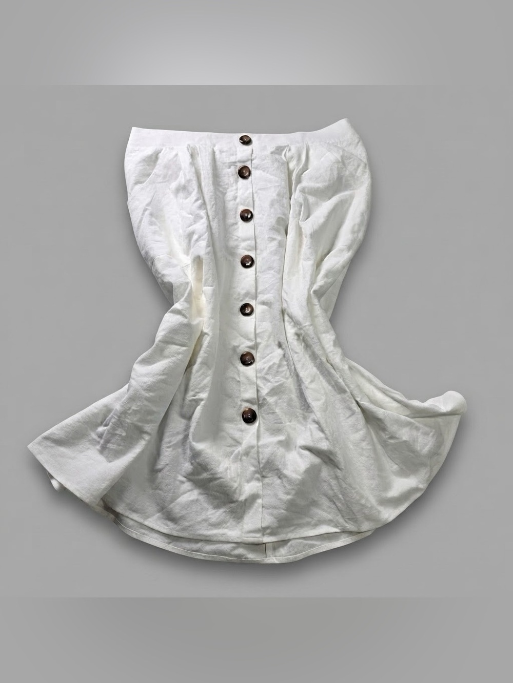 Naggoo Women White Skirt Extra Large Button Down Pockets NWT